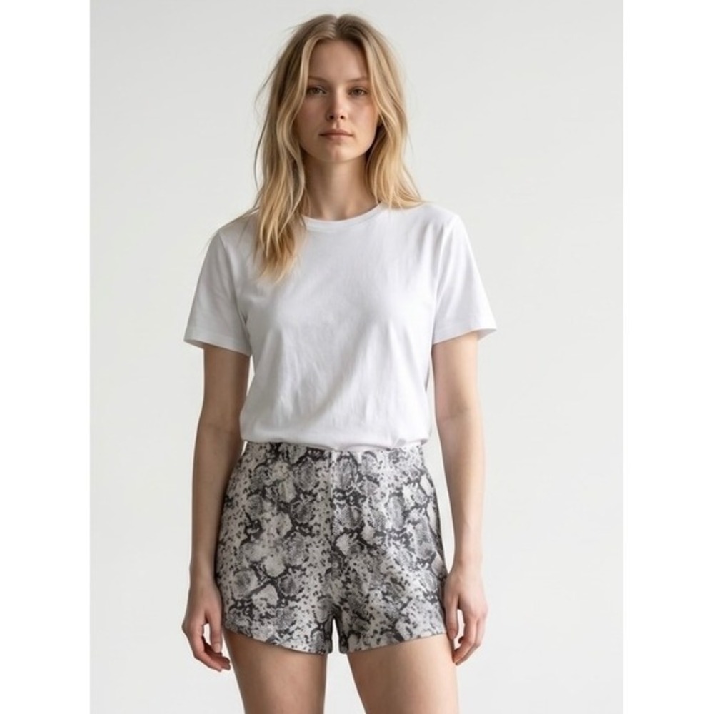 Olivaceous Grey Snakeskin Ribbed Knit Dolphin Shorts